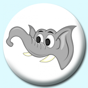 Personalised Badge: 58mm Elephant Button Badge. Create your own custom badge - complete the form and we will create your personalised button badge for you.