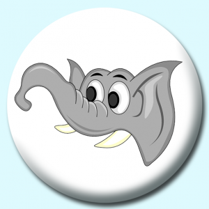 Personalised Badge: 75mm Elephant Button Badge. Create your own custom badge - complete the form and we will create your personalised button badge for you.
