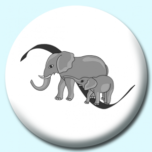 Personalised Badge: 38mm Elephants Button Badge. Create your own custom badge - complete the form and we will create your personalised button badge for you.