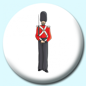 Personalised Badge: 38mm English Soldier Button Badge. Create your own custom badge - complete the form and we will create your personalised button badge for you.