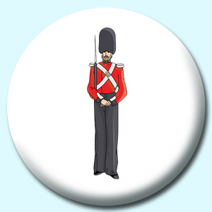 Personalised Badge: 58mm English Soldier Button Badge. Create your own custom badge - complete the form and we will create your personalised button badge for you.