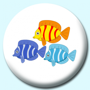 Personalised Badge: 38mm Fish Button Badge. Create your own custom badge - complete the form and we will create your personalised button badge for you.