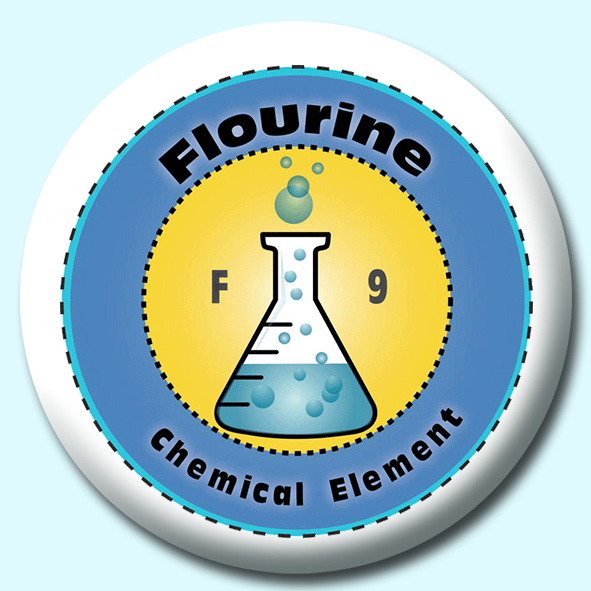 Personalised Badge: 75mm Flourine Button Badge. Create your own custom badge - complete the form and we will create your personalised button badge for you.