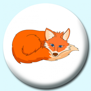 Personalised Badge: 38mm Fox Curled Up Resting Button Badge. Create your own custom badge - complete the form and we will create your personalised button badge for you.