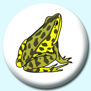 Personalised Badge: 58mm Frog Button Badge. Create your own custom badge - complete the form and we will create your personalised button badge for you.