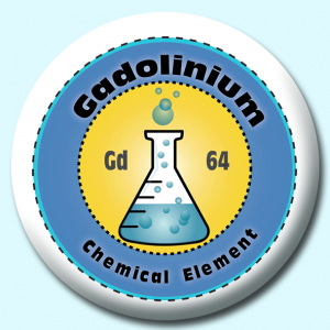 Personalised Badge: 38mm Gadolinium Button Badge. Create your own custom badge - complete the form and we will create your personalised button badge for you.