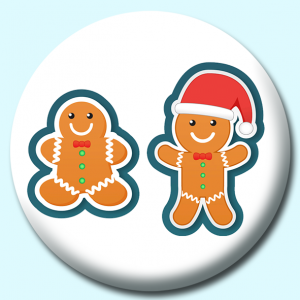Personalised Badge: 58mm Ginger Bread Character Button Badge. Create your own custom badge - complete the form and we will create your personalised button badge for you.