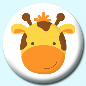 Personalised Badge: 25mm Giraffe Button Badge. Create your own custom badge - complete the form and we will create your personalised button badge for you.