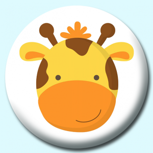 Personalised Badge: 75mm Giraffe Button Badge. Create your own custom badge - complete the form and we will create your personalised button badge for you.