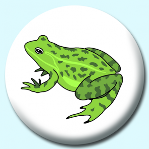 Personalised Badge: 38mm Green Frog Button Badge. Create your own custom badge - complete the form and we will create your personalised button badge for you.