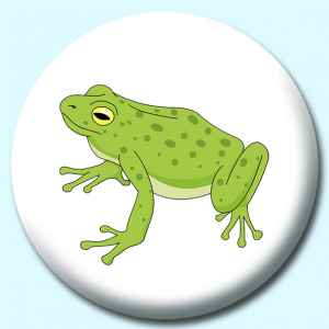 Personalised Badge: 38mm Green Tree Frog Button Badge. Create your own custom badge - complete the form and we will create your personalised button badge for you.