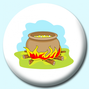 Personalised Badge: 38mm Halloween Caldron Button Badge. Create your own custom badge - complete the form and we will create your personalised button badge for you.