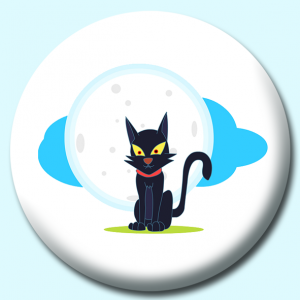 Personalised Badge: 38mm Halloween Cat Button Badge. Create your own custom badge - complete the form and we will create your personalised button badge for you.