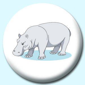 Personalised Badge: 38mm Hippopotamus Button Badge. Create your own custom badge - complete the form and we will create your personalised button badge for you.
