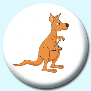 Personalised Badge: 38mm Kangaroo With Joey In Her Pouch Button Badge. Create your own custom badge - complete the form and we will create your personalised button badge for you.