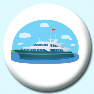 Personalised Badge: 38mm Large Yacht Boat Ship Button Badge. Create your own custom badge - complete the form and we will create your personalised button badge for you.