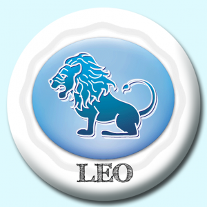 Personalised Badge: 38mm Leo Button Badge. Create your own custom badge - complete the form and we will create your personalised button badge for you.