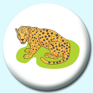 Personalised Badge: 38mm Leopard Button Badge. Create your own custom badge - complete the form and we will create your personalised button badge for you.