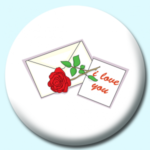 Personalised Badge: 58mm Letter With Rose Button Badge. Create your own custom badge - complete the form and we will create your personalised button badge for you.