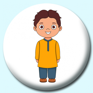 Personalised Badge: 38mm Man In Pakistan Costume Button Badge. Create your own custom badge - complete the form and we will create your personalised button badge for you.