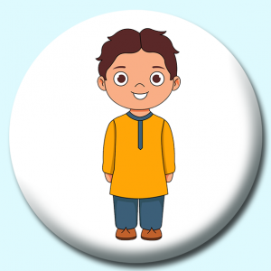 Personalised Badge: 75mm Man In Pakistan Costume Button Badge. Create your own custom badge - complete the form and we will create your personalised button badge for you.