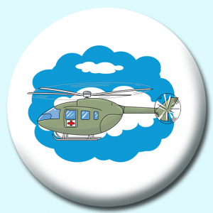 Personalised Badge: 38mm Military Helicopter Button Badge. Create your own custom badge - complete the form and we will create your personalised button badge for you.