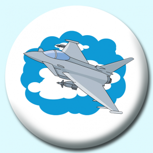 Personalised Badge: 58mm Military Jet Aircarft Button Badge. Create your own custom badge - complete the form and we will create your personalised button badge for you.