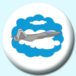 Personalised Badge: 38mm Military Jet Plane Button Badge. Create your own custom badge - complete the form and we will create your personalised button badge for you.