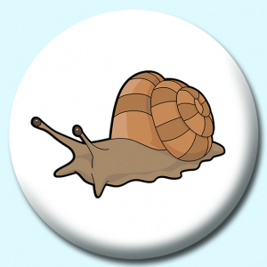Personalised Badge: 38mm Mollusks Giant Land Snail Button Badge. Create your own custom badge - complete the form and we will create your personalised button badge for you.