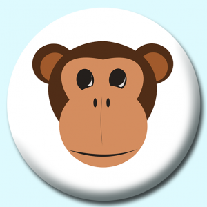 Personalised Badge: 38mm Monkey Button Badge. Create your own custom badge - complete the form and we will create your personalised button badge for you.