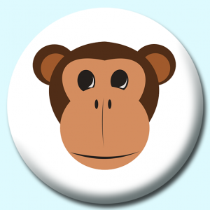 Personalised Badge: 75mm Monkey Button Badge. Create your own custom badge - complete the form and we will create your personalised button badge for you.