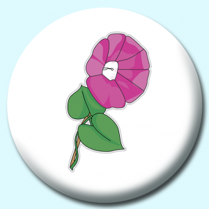 Personalised Badge: 38mm Morning Glory Flower Button Badge. Create your own custom badge - complete the form and we will create your personalised button badge for you.