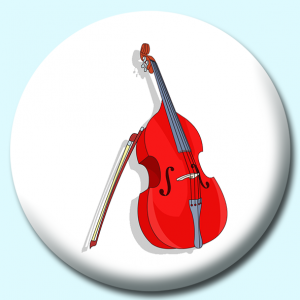 Personalised Badge: 38mm Music Instruments Double Bass Button Badge. Create your own custom badge - complete the form and we will create your personalised button badge for you.