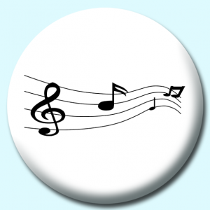 Personalised Badge: 75mm Musical Notes Button Badge. Create your own custom badge - complete the form and we will create your personalised button badge for you.