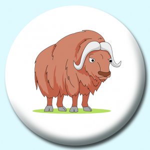 Personalised Badge: 25mm Musk Ox Button Badge. Create your own custom badge - complete the form and we will create your personalised button badge for you.