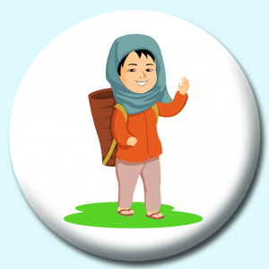 Personalised Badge: 38mm Nepalese Boy Button Badge. Create your own custom badge - complete the form and we will create your personalised button badge for you.