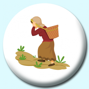 Personalised Badge: 38mm Nepalese Woman Button Badge. Create your own custom badge - complete the form and we will create your personalised button badge for you.