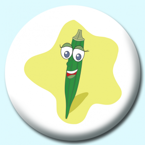 Personalised Badge: 38mm Okra Button Badge. Create your own custom badge - complete the form and we will create your personalised button badge for you.