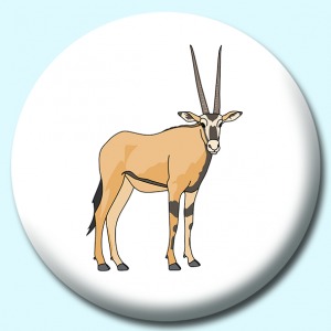 Personalised Badge: 38mm Oryx Button Badge. Create your own custom badge - complete the form and we will create your personalised button badge for you.