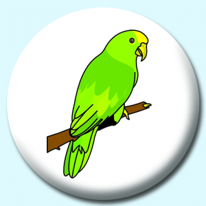 Personalised Badge: 38mm Parrot Button Badge. Create your own custom badge - complete the form and we will create your personalised button badge for you.