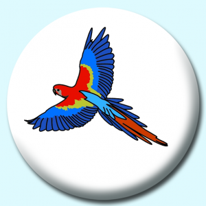 Personalised Badge: 38mm Parrot Button Badge. Create your own custom badge - complete the form and we will create your personalised button badge for you.