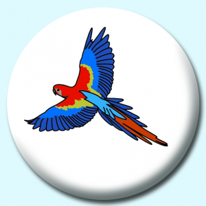 Personalised Badge: 75mm Parrot Button Badge. Create your own custom badge - complete the form and we will create your personalised button badge for you.