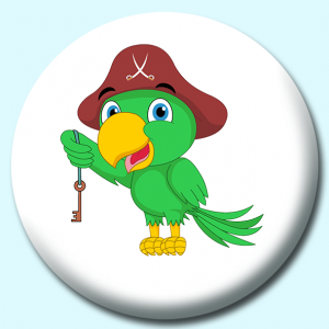 Personalised Badge: 38mm Parrot Button Badge. Create your own custom badge - complete the form and we will create your personalised button badge for you.