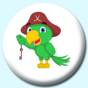 Personalised Badge: 75mm Parrot Button Badge. Create your own custom badge - complete the form and we will create your personalised button badge for you.