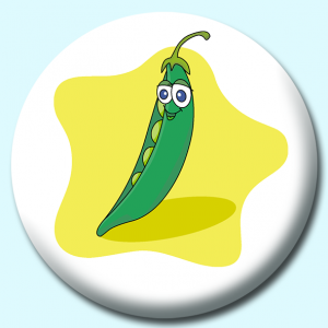 Personalised Badge: 38mm Pea Character Button Badge. Create your own custom badge - complete the form and we will create your personalised button badge for you.