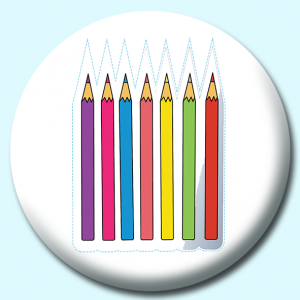 Personalised Badge: 38mm Pencils Button Badge. Create your own custom badge - complete the form and we will create your personalised button badge for you.