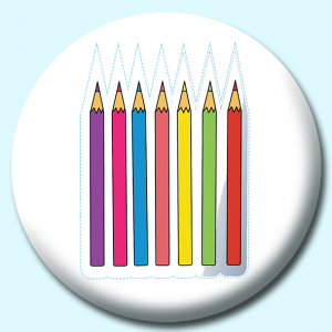 Personalised Badge: 58mm Pencils Button Badge. Create your own custom badge - complete the form and we will create your personalised button badge for you.