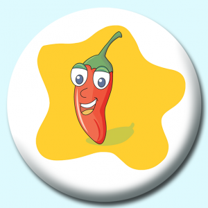 Personalised Badge: 38mm Pepper Cartoon Button Badge. Create your own custom badge - complete the form and we will create your personalised button badge for you.