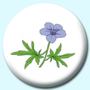 Personalised Badge: 75mm Petunia Flower Button Badge. Create your own custom badge - complete the form and we will create your personalised button badge for you.