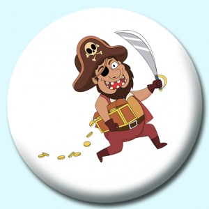 Personalised Badge: 38mm Pirate Button Badge. Create your own custom badge - complete the form and we will create your personalised button badge for you.